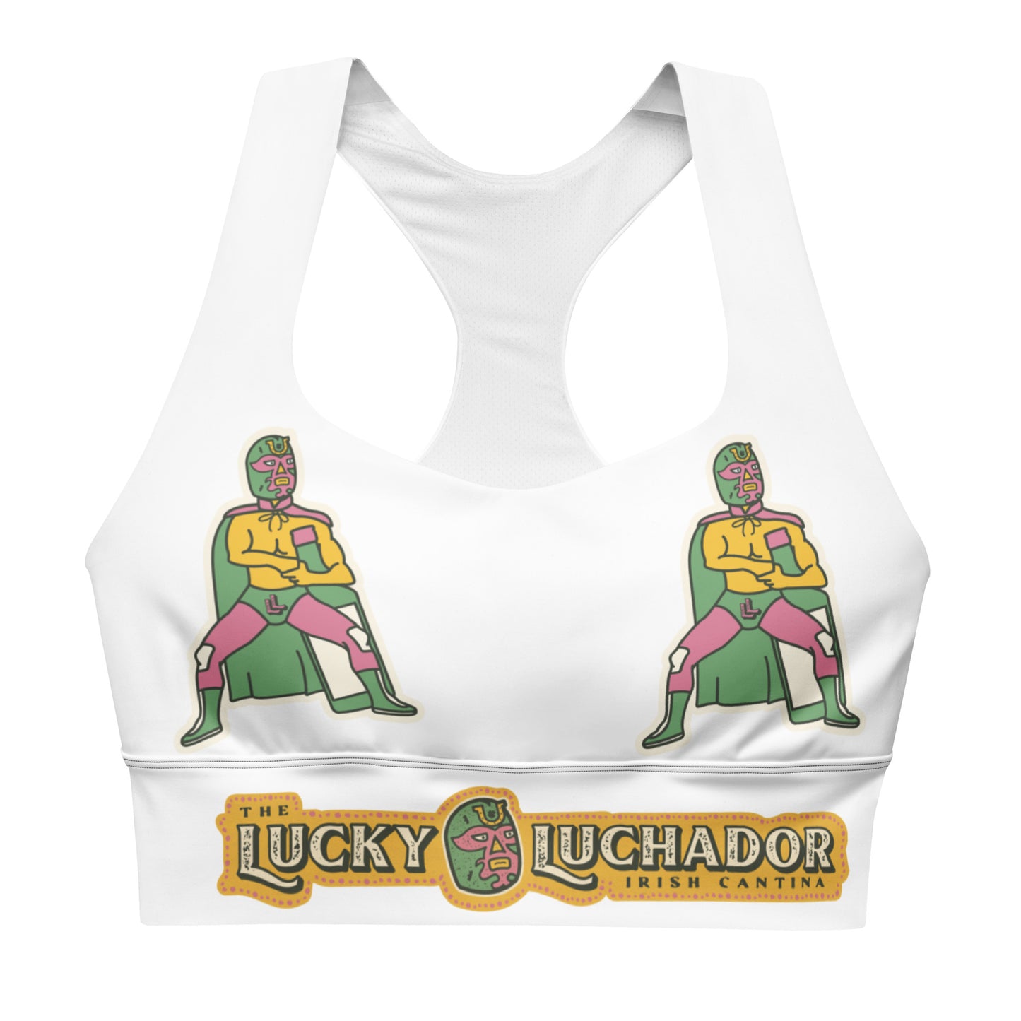 The Lucky Luchador Longline sports bra