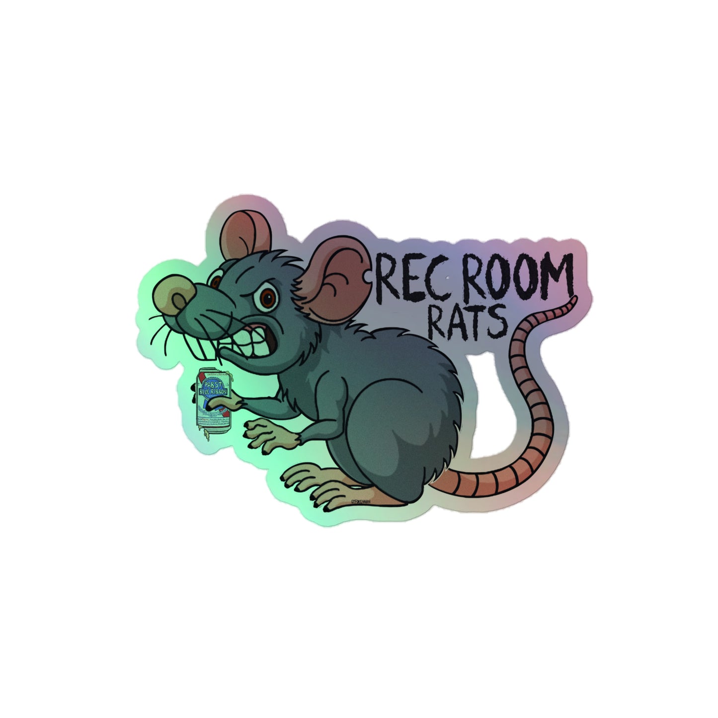 Official Rec Room Rats by Kennan Holographic stickers