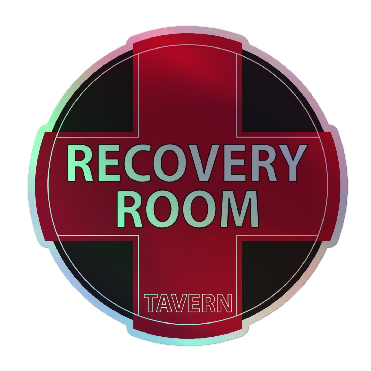 Recovery Room Cross Holographic stickers