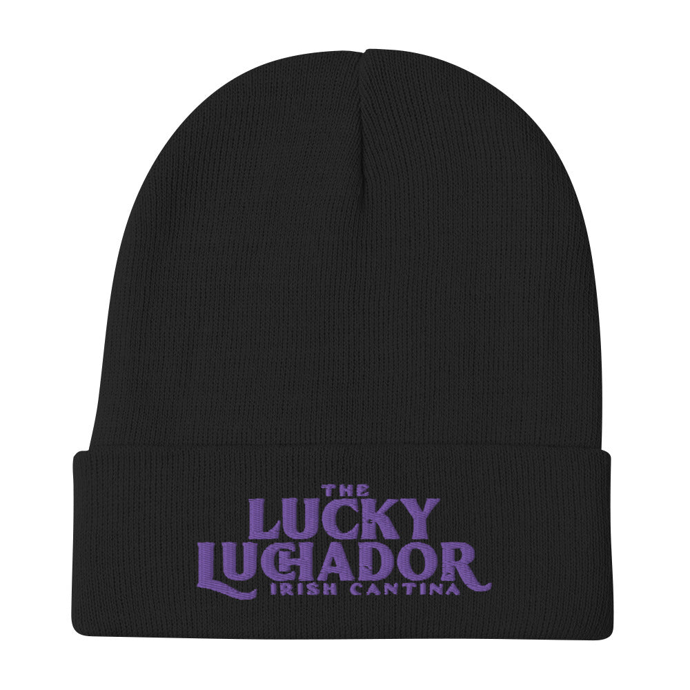 Purple Embroidered Lucky Luchador Beanie