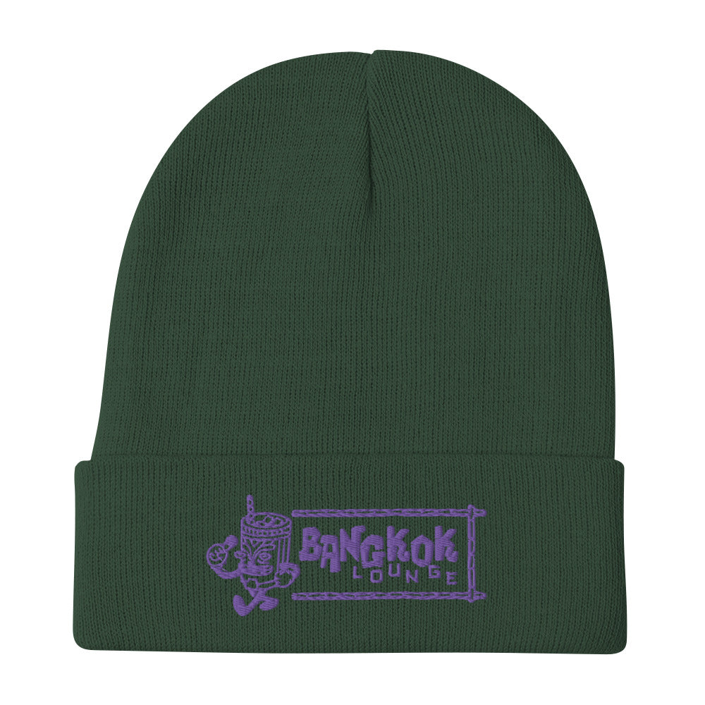 Purple Embroidered Bangkok Lounge Beanie