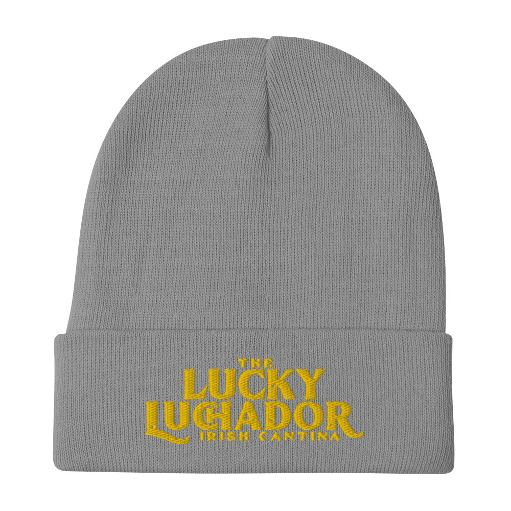 Yellow Embroidered Lucky Luchador Beanie