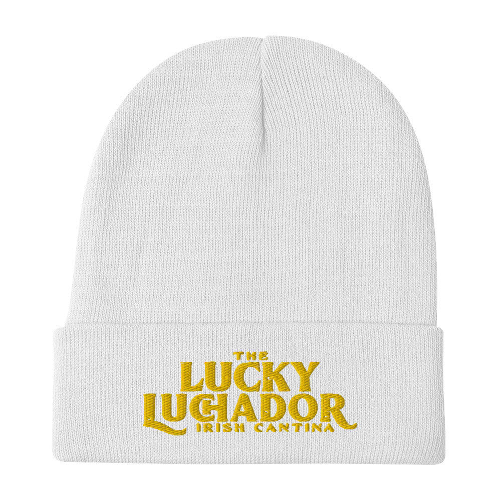 Yellow Embroidered Lucky Luchador Beanie