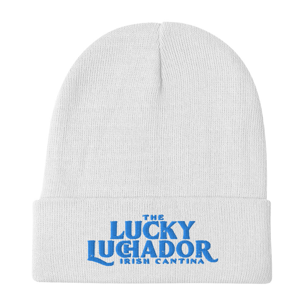 Blue Embroidered Lucky Luchador Beanie