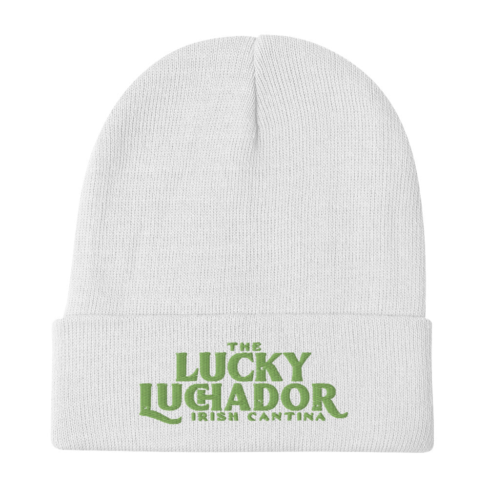 Green Embroidered Lucky Luchador Beanie