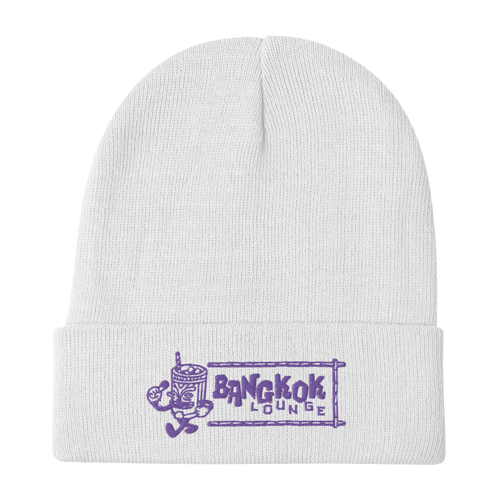 Purple Embroidered Bangkok Lounge Beanie