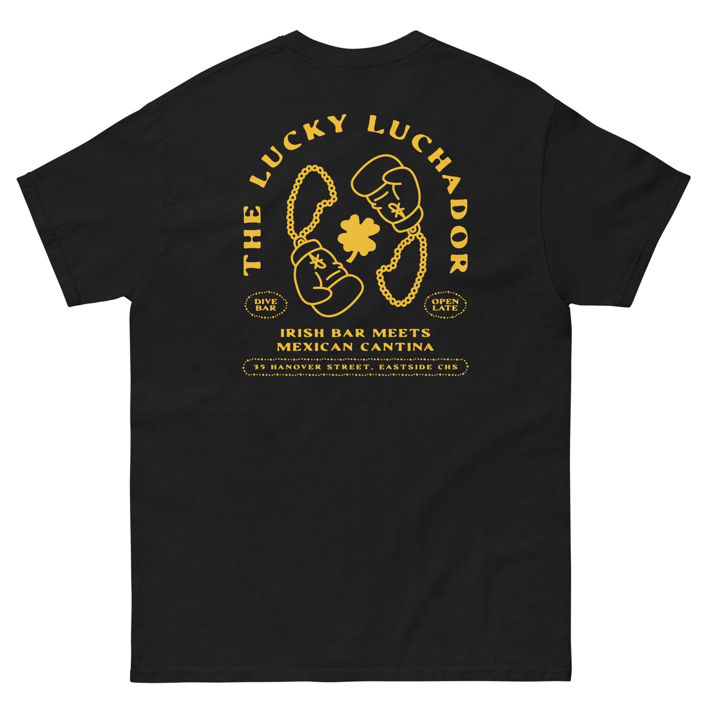 Yellow Lucky Luchador Boxing Gloves Men's classic tee