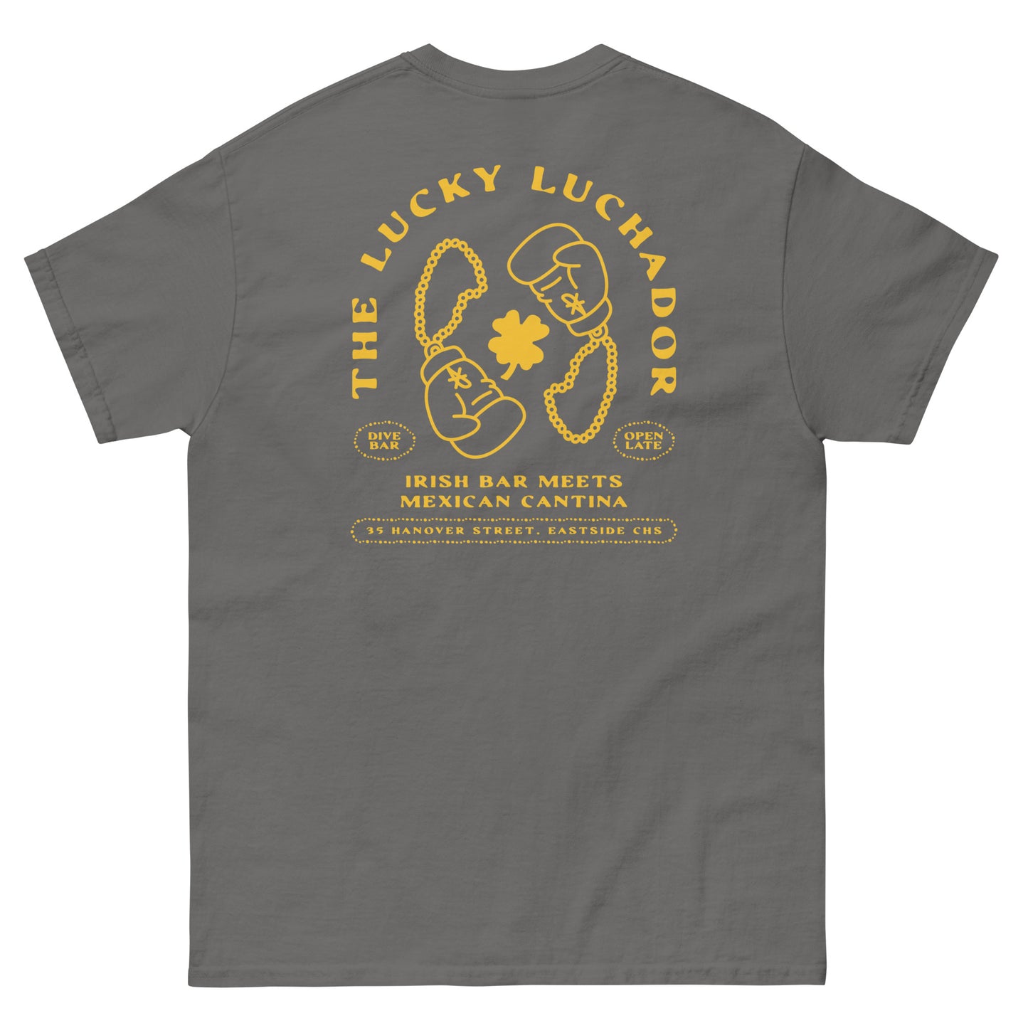 Yellow Lucky Luchador Boxing Gloves Men's classic tee