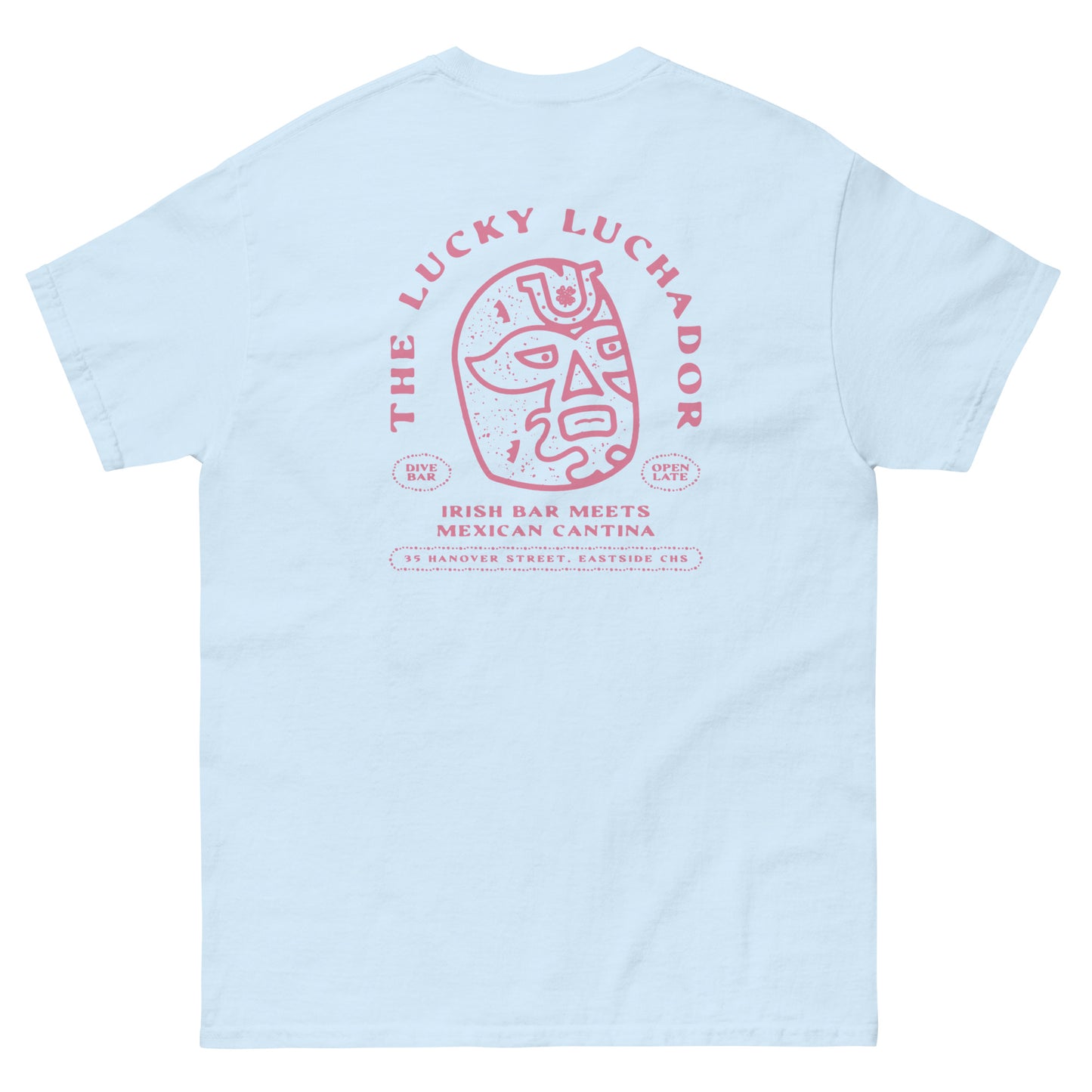 Pink Lucky Luchador Head Men's classic tee