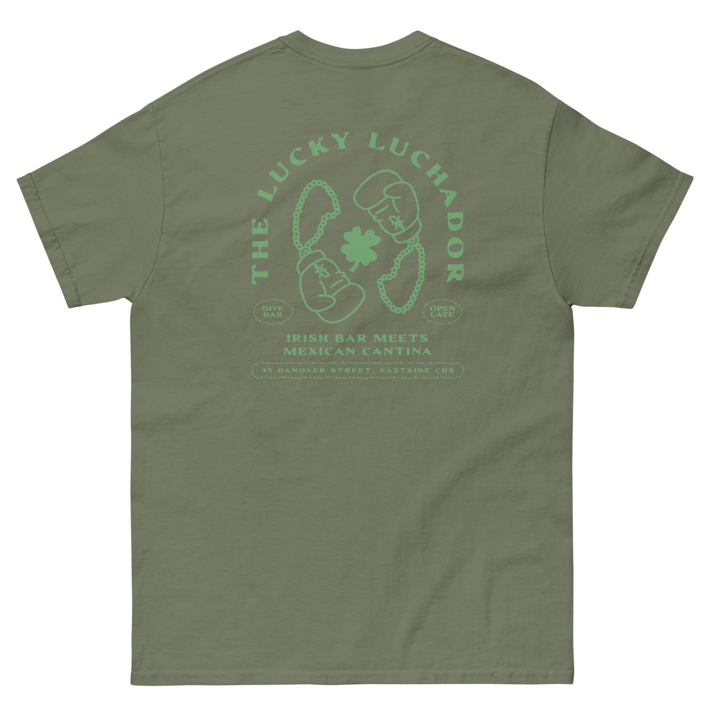 Green Lucky Luchador Boxing Gloves Men's classic tee