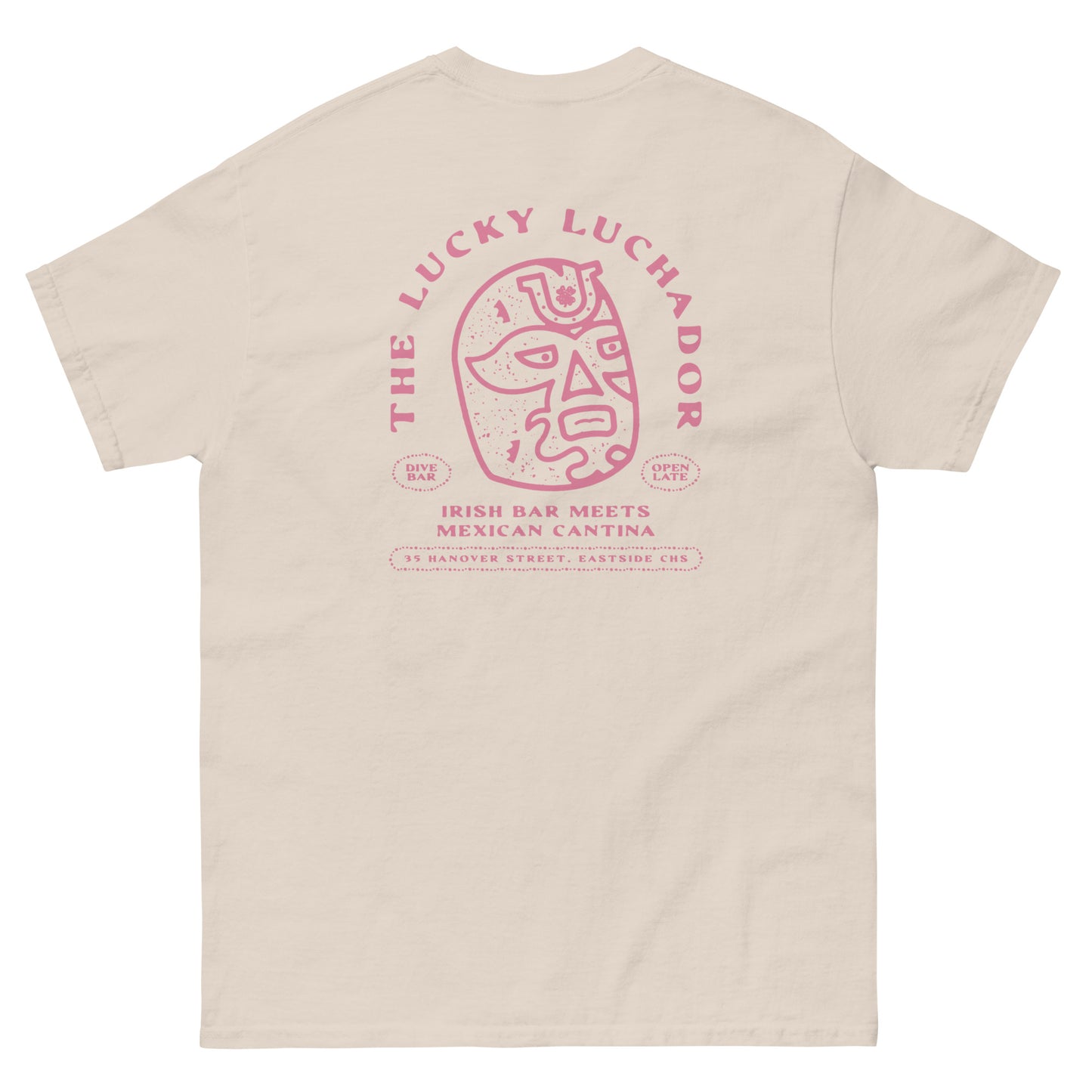 Pink Lucky Luchador Head Men's classic tee