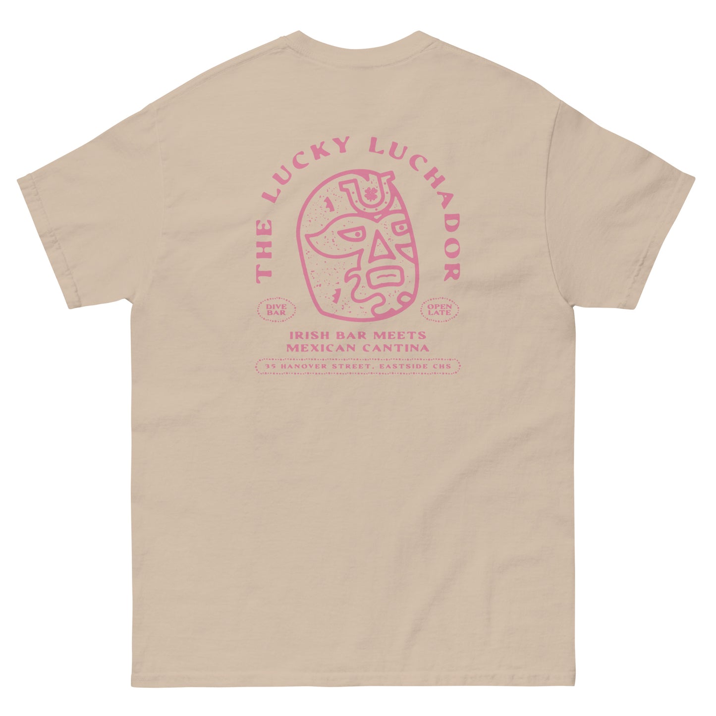 Pink Lucky Luchador Head Men's classic tee