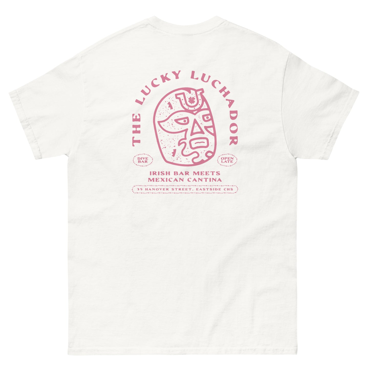 Pink Lucky Luchador Head Men's classic tee