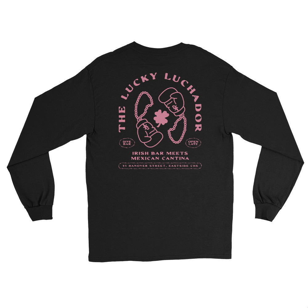 Pink Lucky Luchador Boxing Gloves Men’s Long Sleeve Shirt