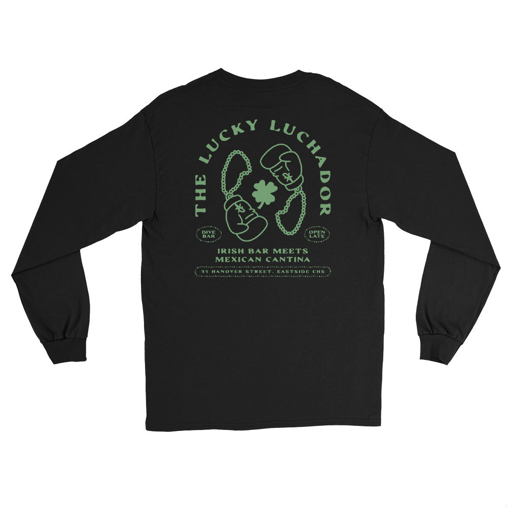 Green Lucky Luchador Boxing Gloves Men’s Long Sleeve Shirt