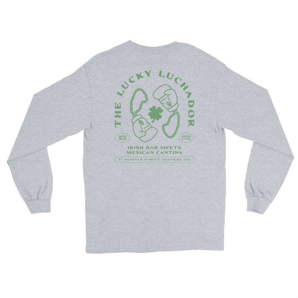 Green Lucky Luchador Boxing Gloves Men’s Long Sleeve Shirt