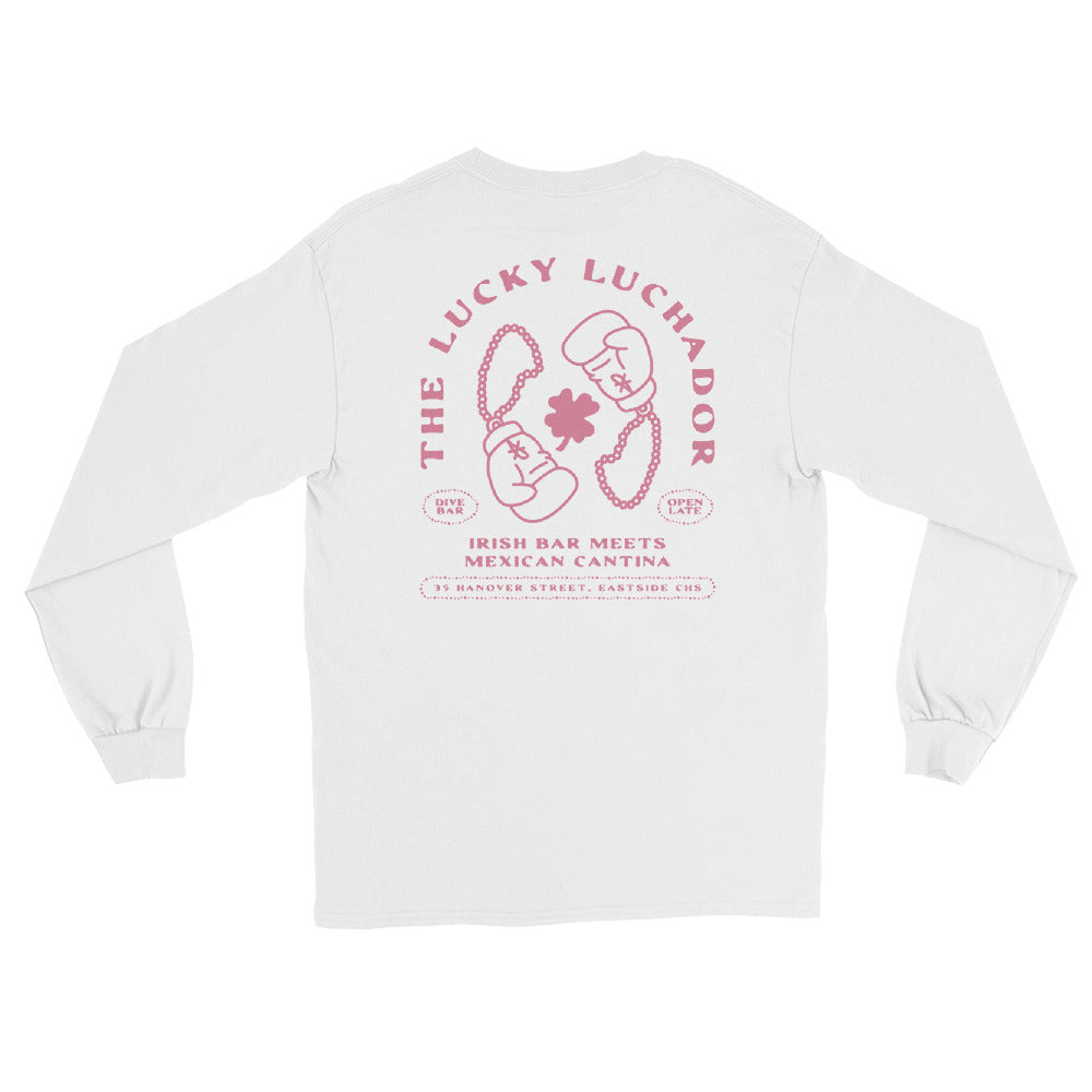 Pink Lucky Luchador Boxing Gloves Men’s Long Sleeve Shirt