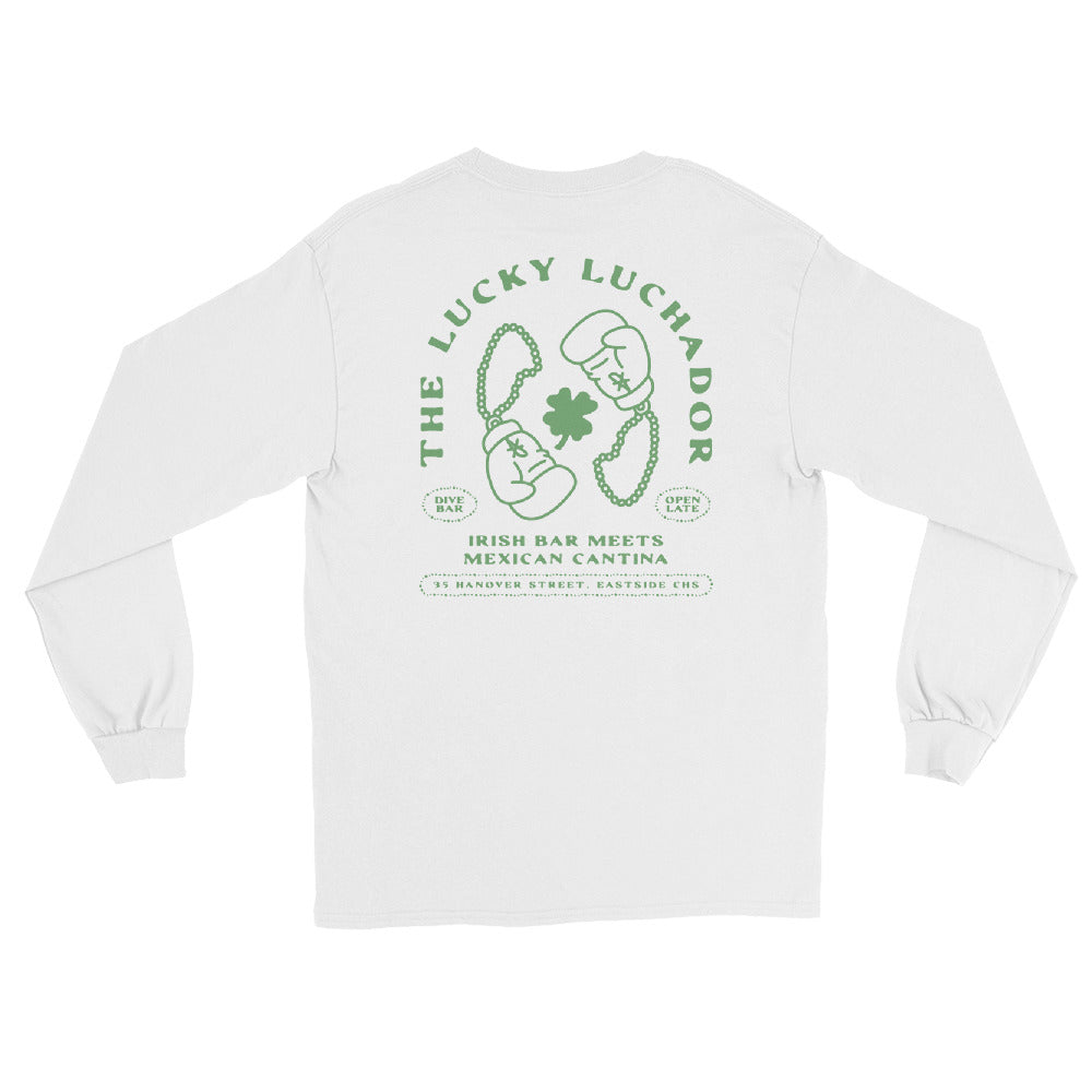 Green Lucky Luchador Boxing Gloves Men’s Long Sleeve Shirt