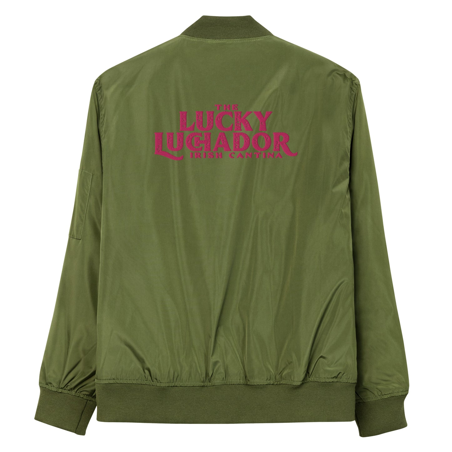 Pink Lucky Luchador Premium recycled bomber jacket