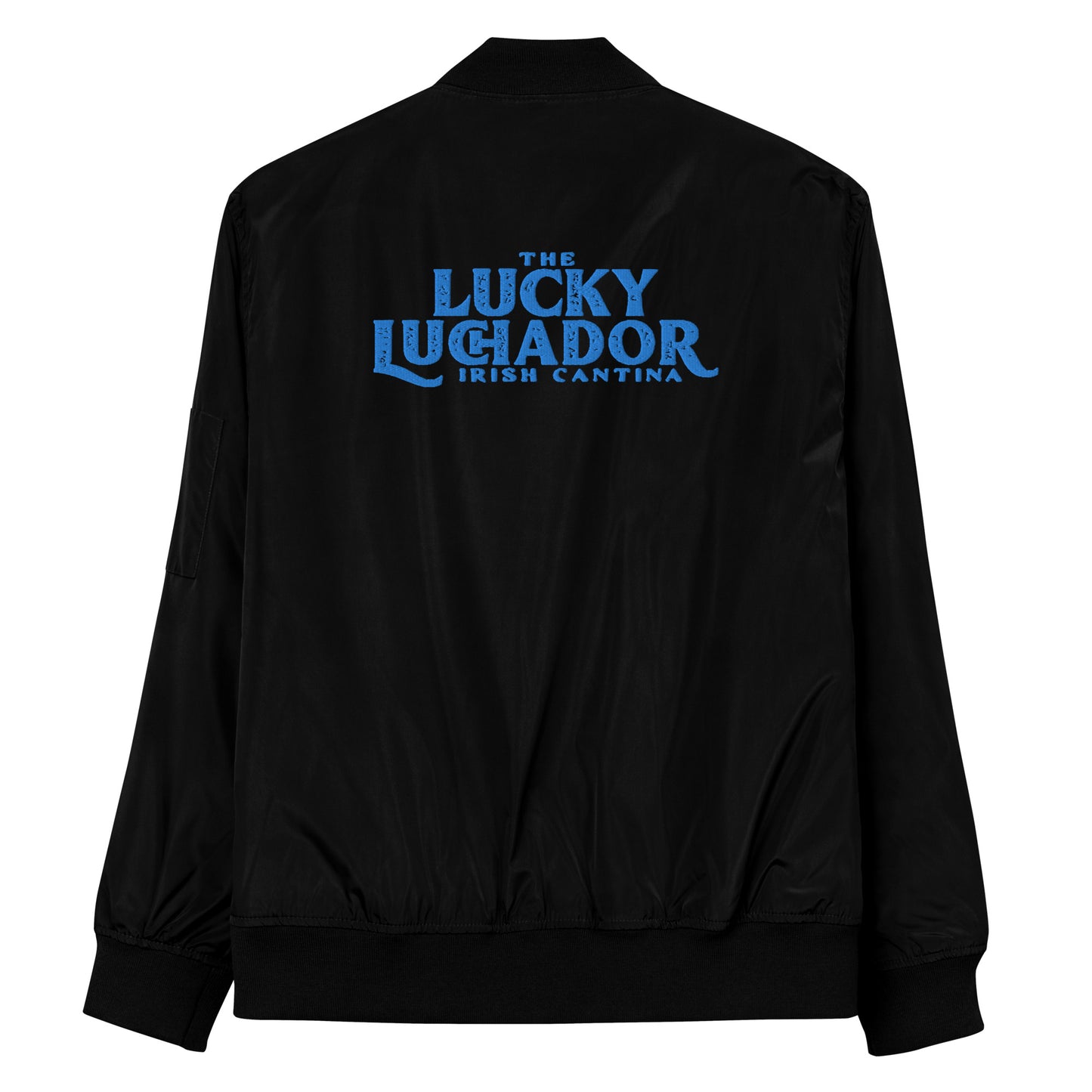 Blue Lucky Luchador Premium recycled bomber jacket