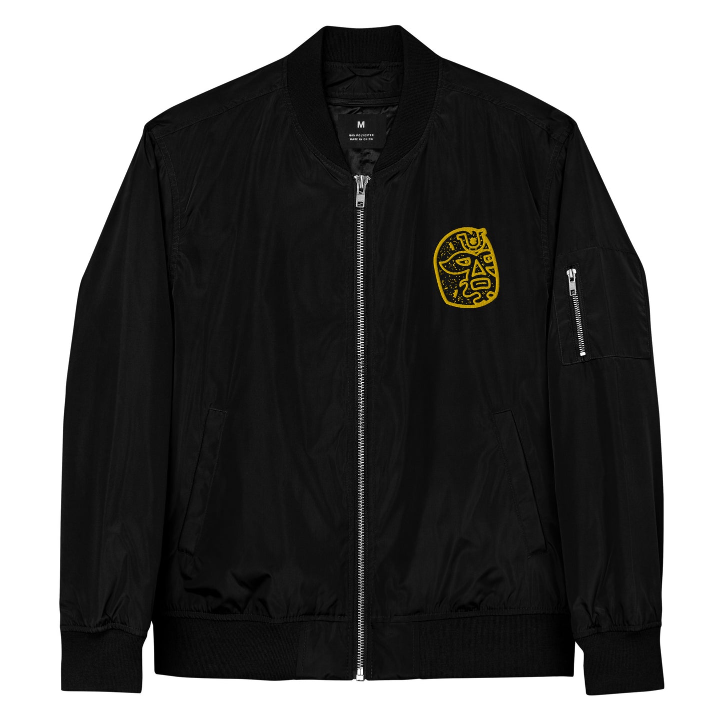 Yellow Lucky Luchador Premium recycled bomber jacket