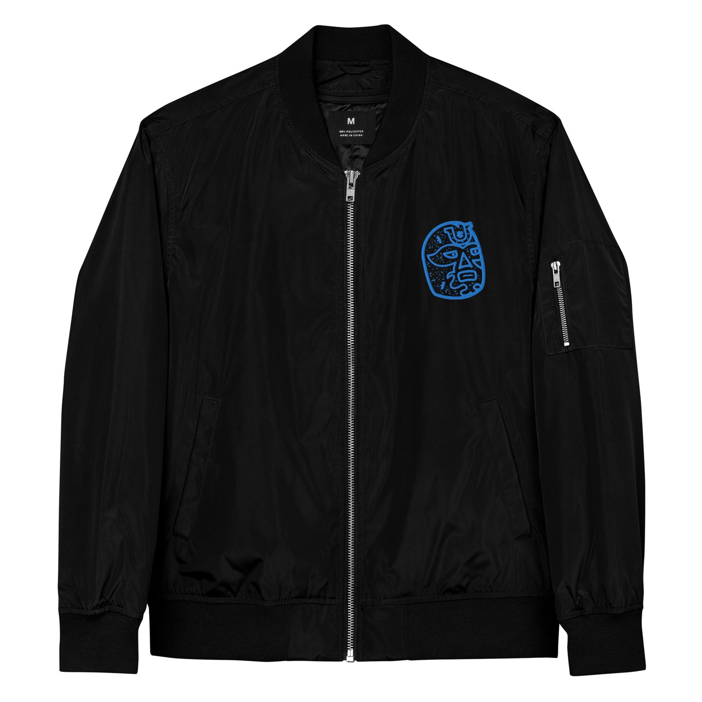 Blue Lucky Luchador Premium recycled bomber jacket