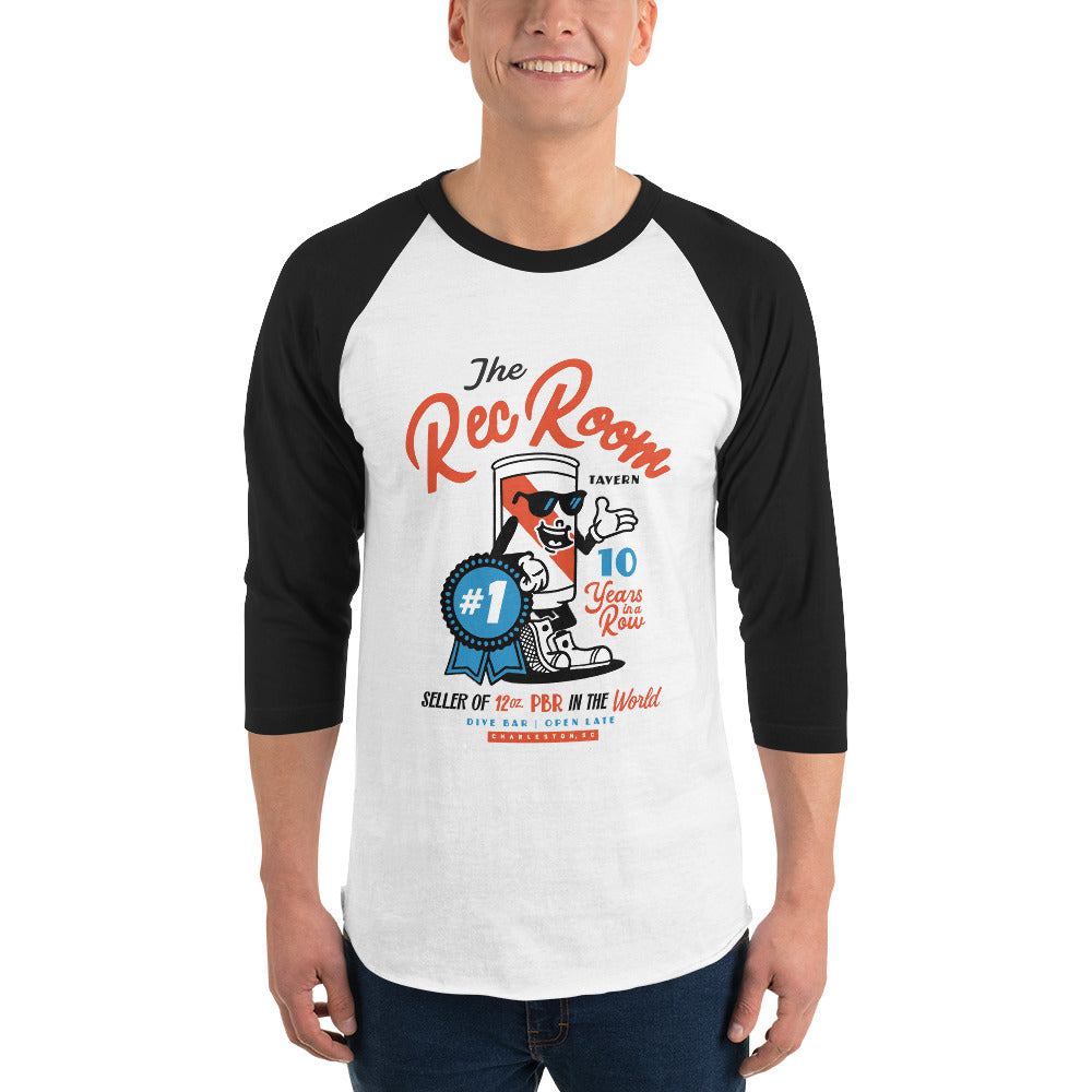 10 Years of PBR Recovery Room 3/4 sleeve raglan shirt