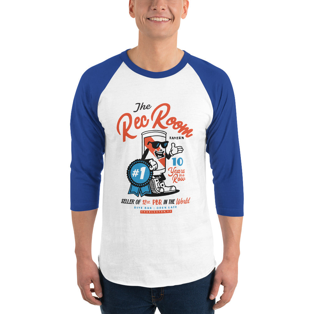 10 Years of PBR Recovery Room 3/4 sleeve raglan shirt