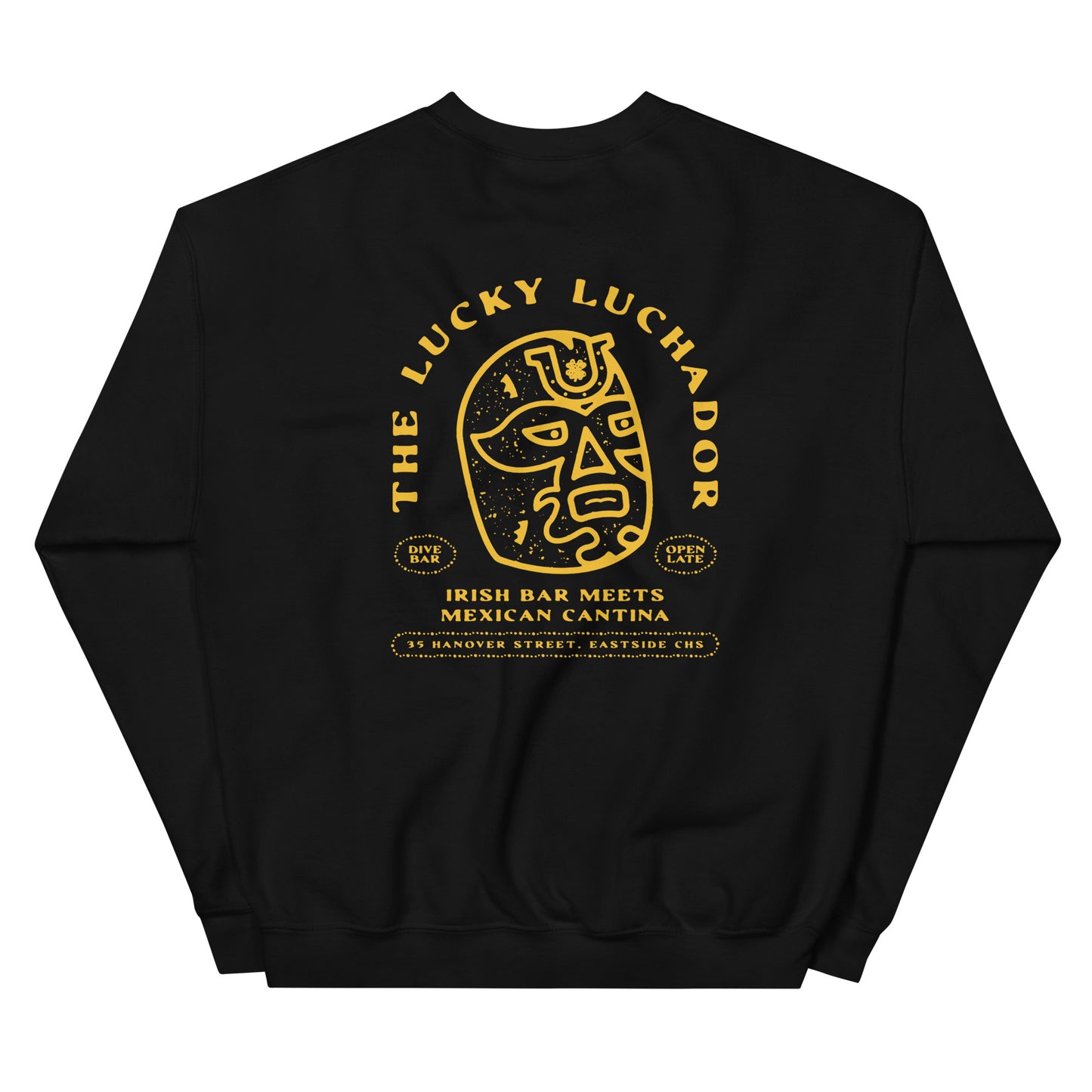 Yellow Lucky Luchador Head Unisex Sweatshirt