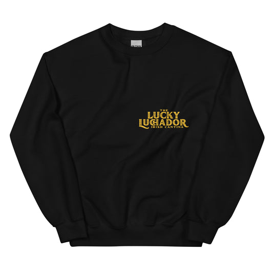 Yellow Lucky Luchador Boxing Gloves Unisex Sweatshirt