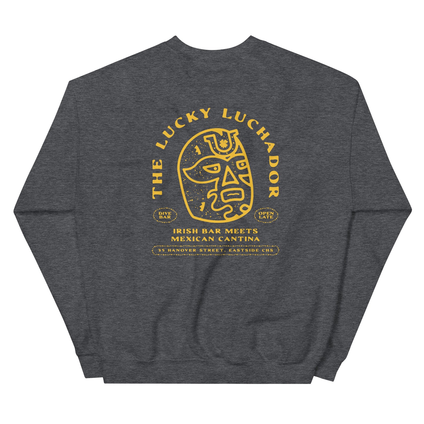 Yellow Lucky Luchador Head Unisex Sweatshirt