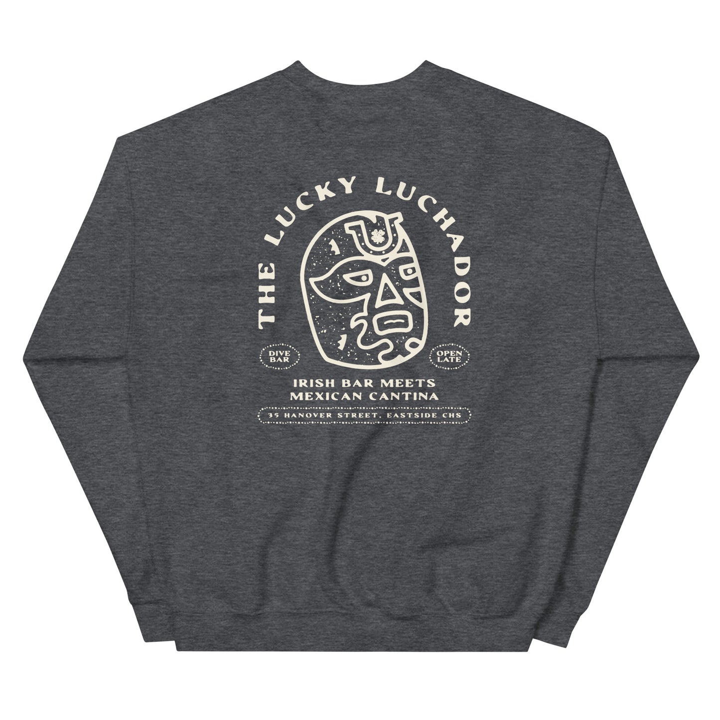 White Lucky Luchador Head Unisex Sweatshirt