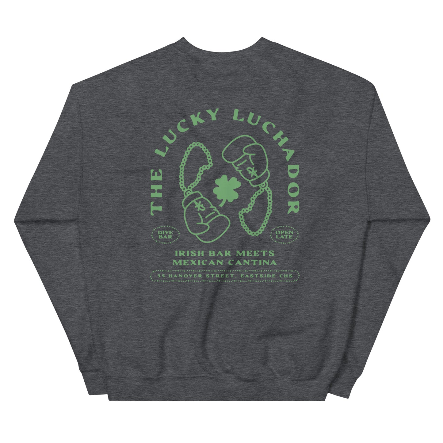 Green Lucky Luchador Boxing Gloves Unisex Sweatshirt