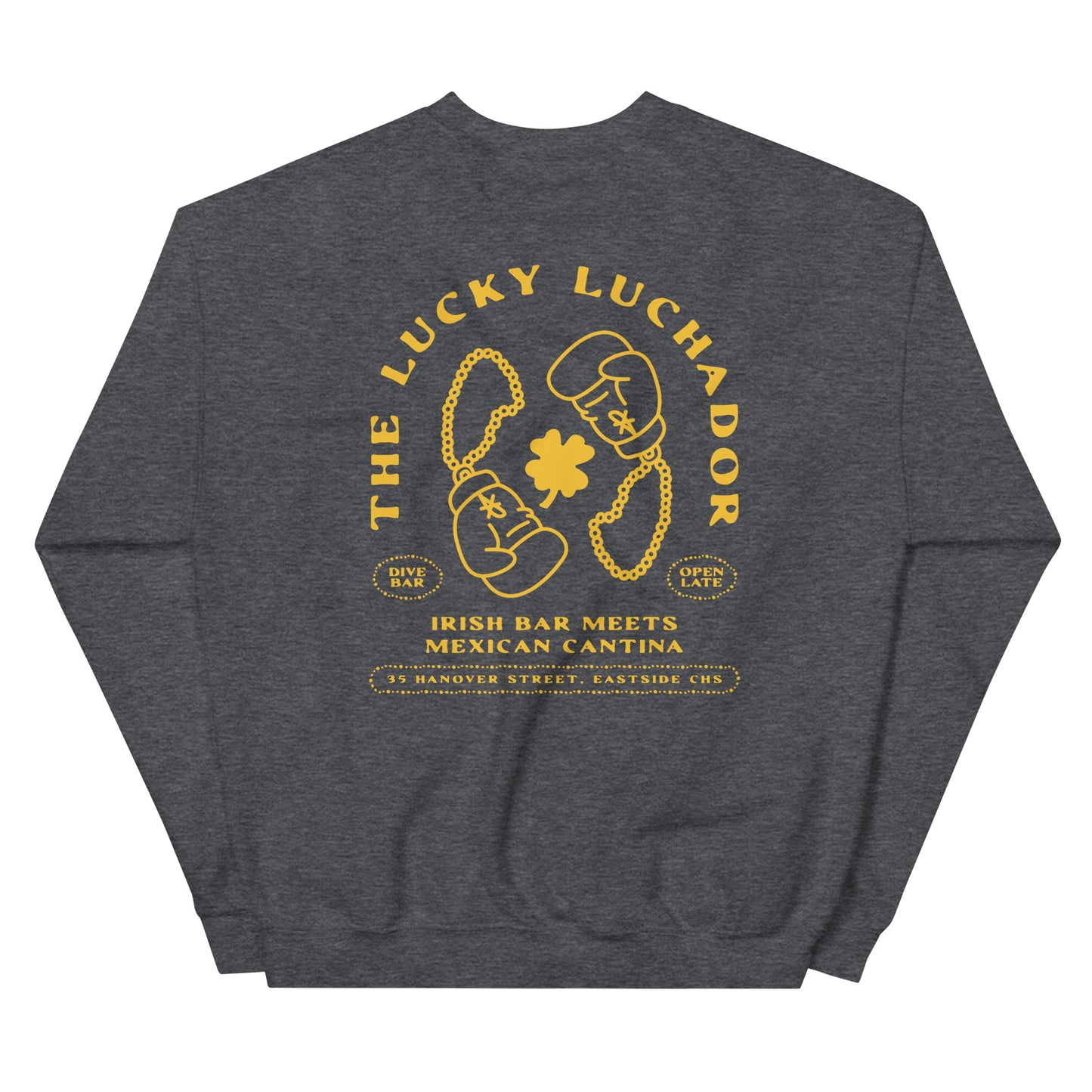 Yellow Lucky Luchador Boxing Gloves Unisex Sweatshirt