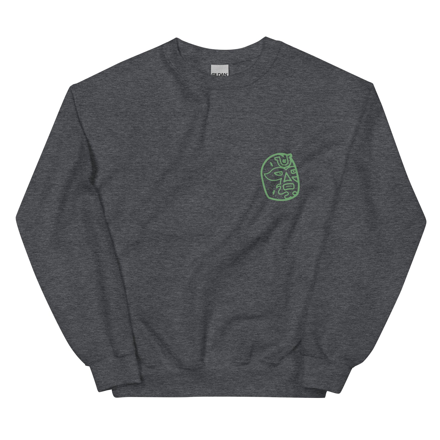 Green Lucky Luchador Head Unisex Sweatshirt