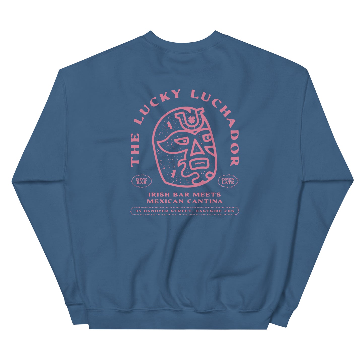 Pink Lucky Luchador Head Unisex Sweatshirt