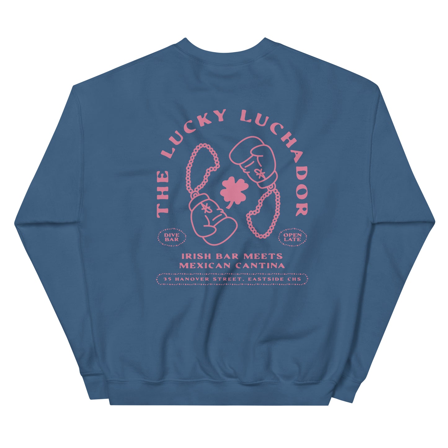 Pink Lucky Luchador Boxing Gloves Unisex Sweatshirt