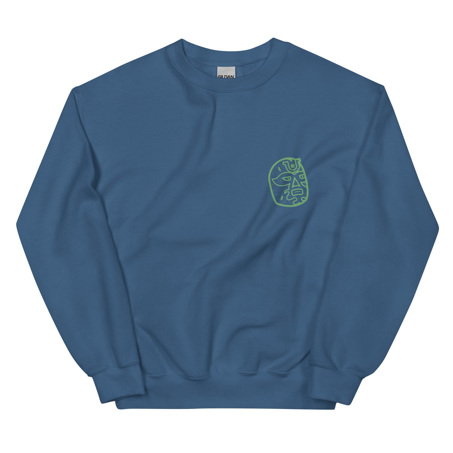 Green Lucky Luchador Head Unisex Sweatshirt