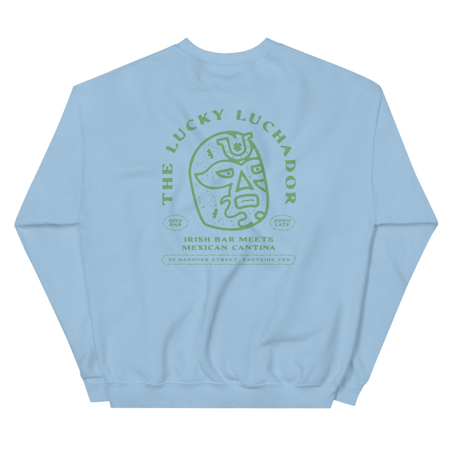 Green Lucky Luchador Head Unisex Sweatshirt