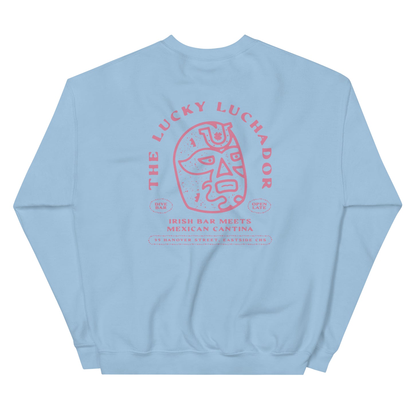 Pink Lucky Luchador Head Unisex Sweatshirt