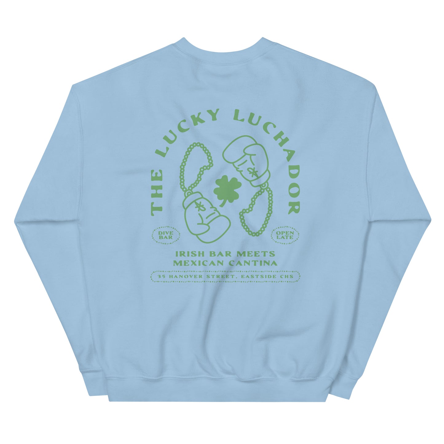 Green Lucky Luchador Boxing Gloves Unisex Sweatshirt