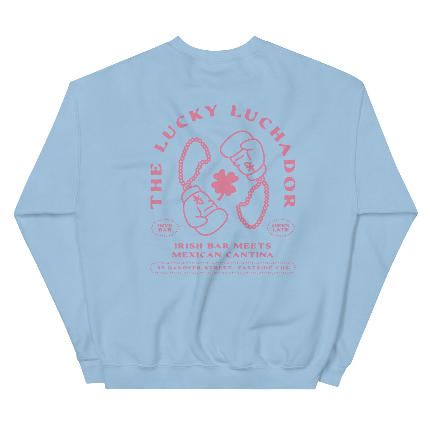 Pink Lucky Luchador Boxing Gloves Unisex Sweatshirt