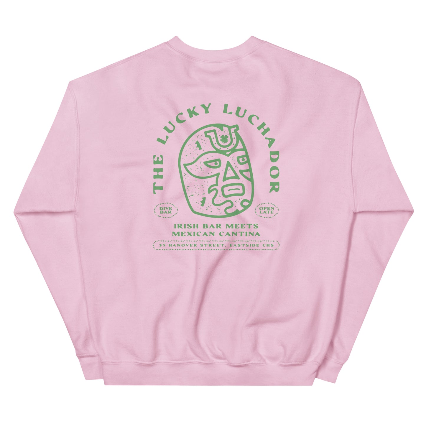 Green Lucky Luchador Head Unisex Sweatshirt