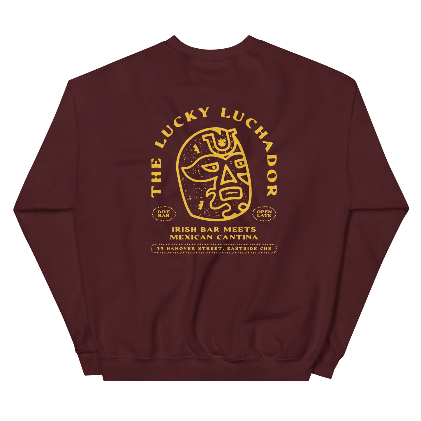 Yellow Lucky Luchador Head Unisex Sweatshirt