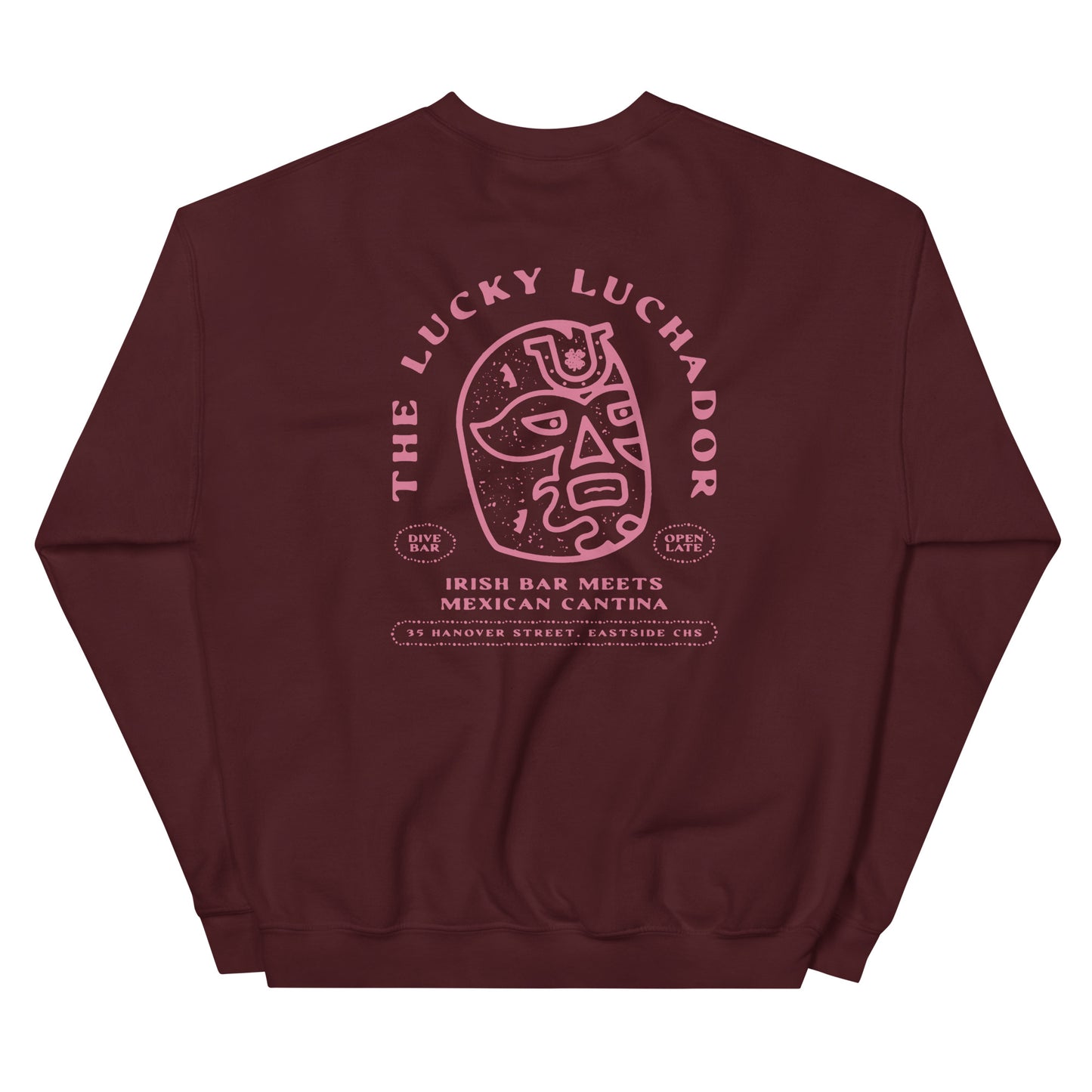 Pink Lucky Luchador Head Unisex Sweatshirt