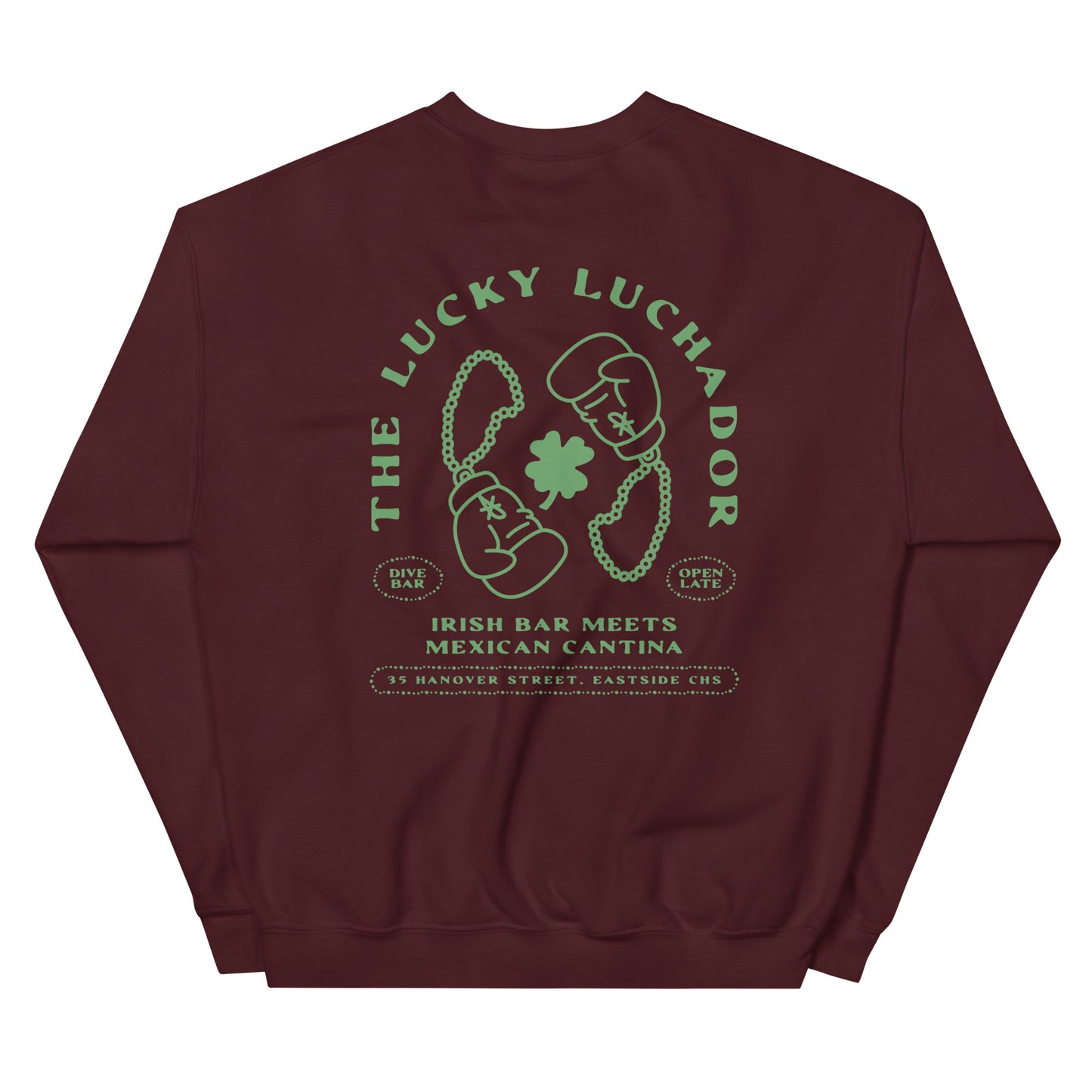 Green Lucky Luchador Boxing Gloves Unisex Sweatshirt