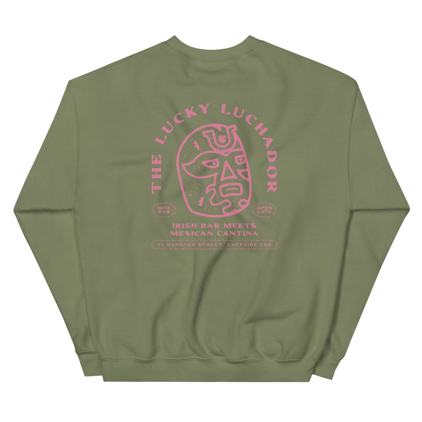 Pink Lucky Luchador Head Unisex Sweatshirt