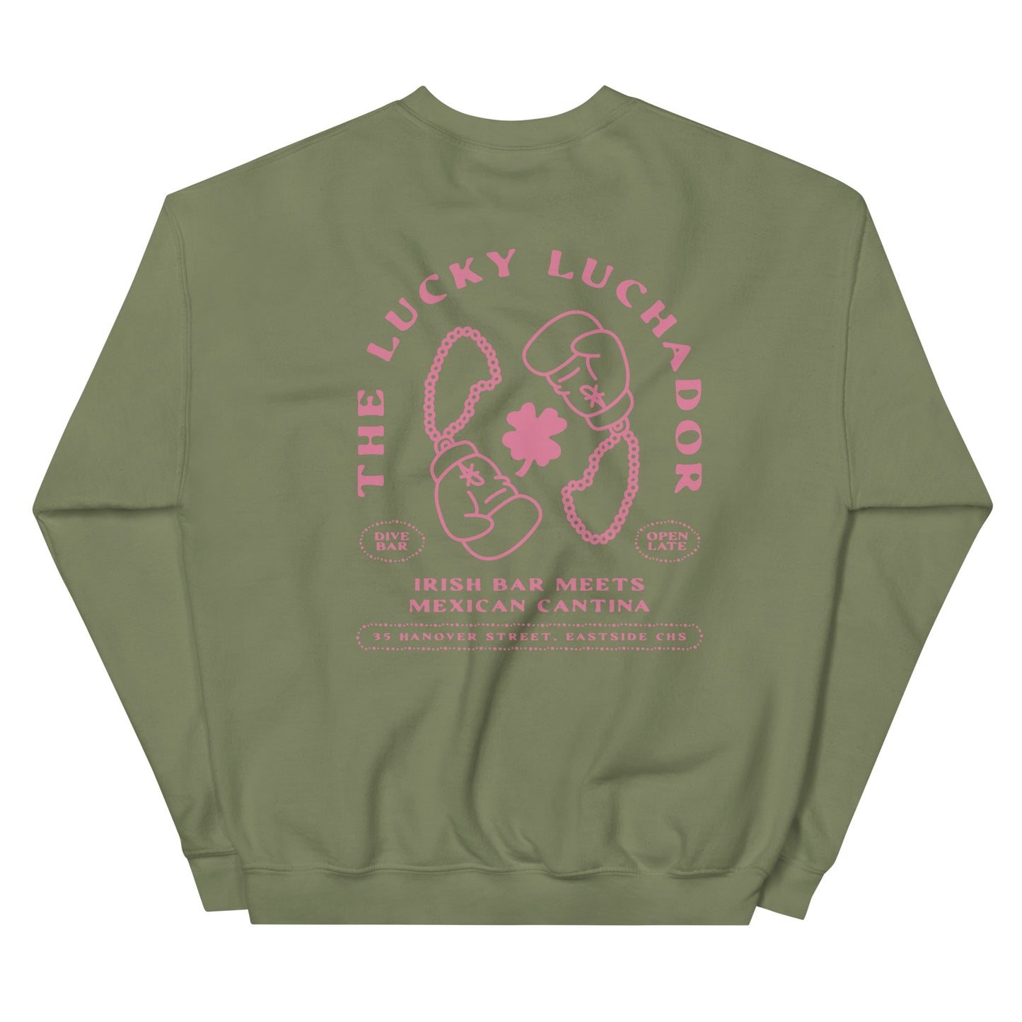 Pink Lucky Luchador Boxing Gloves Unisex Sweatshirt