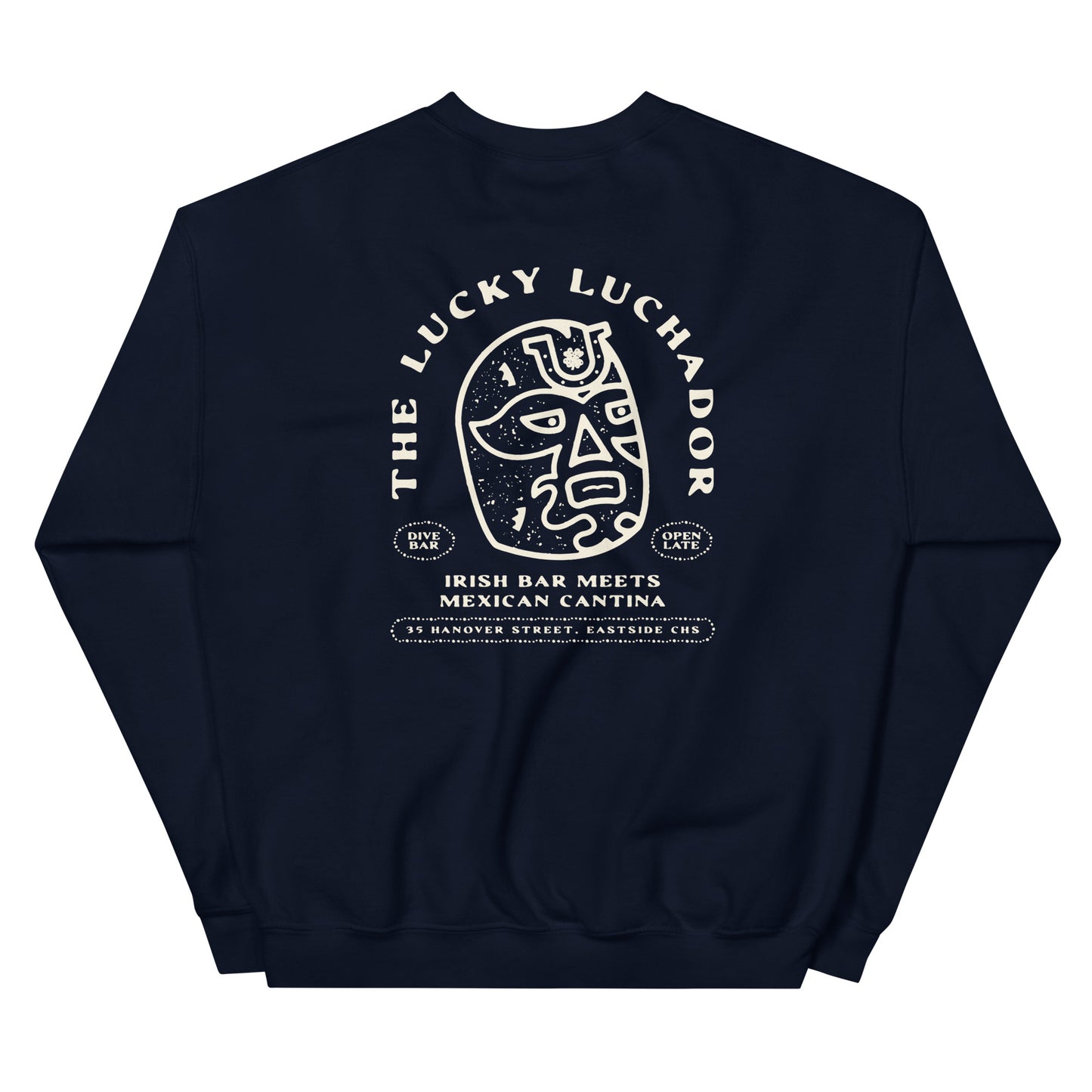 White Lucky Luchador Head Unisex Sweatshirt