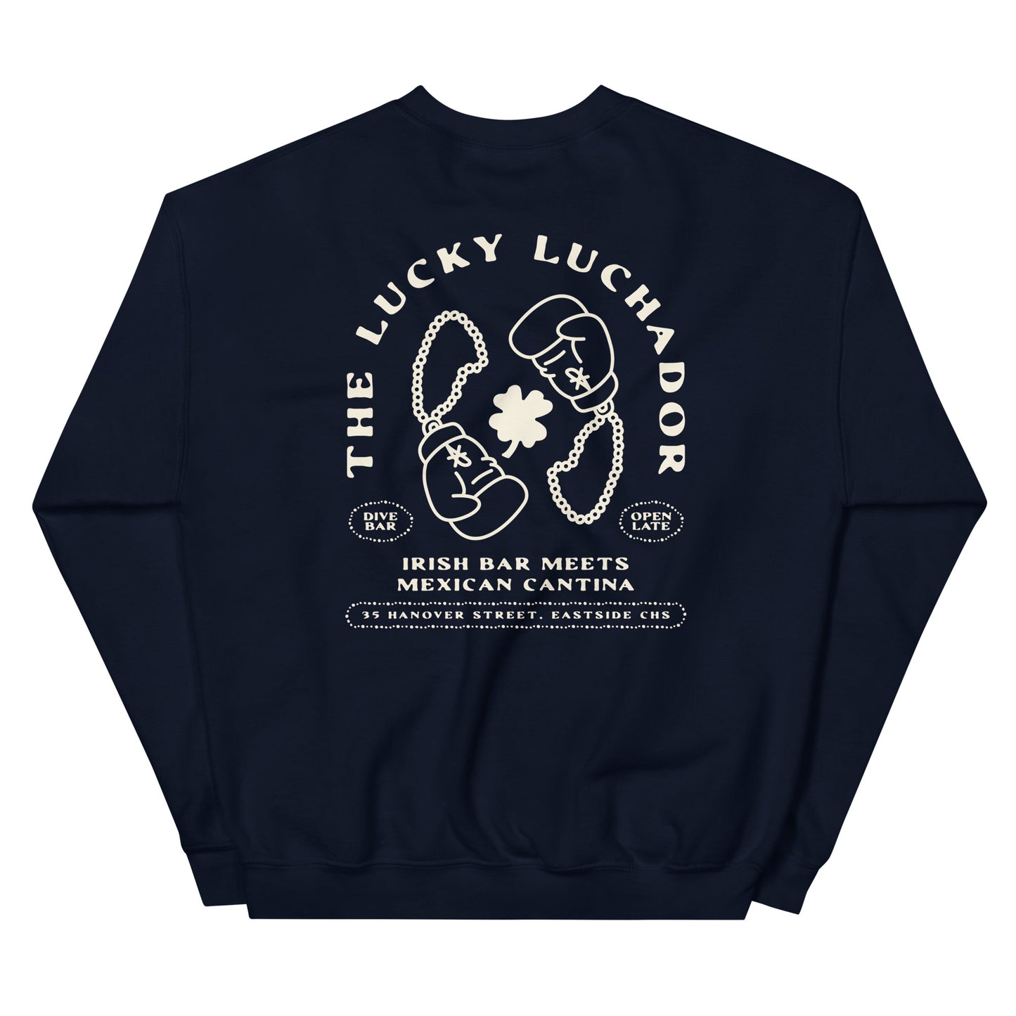 White Lucky Luchador Boxing Gloves Unisex Sweatshirt